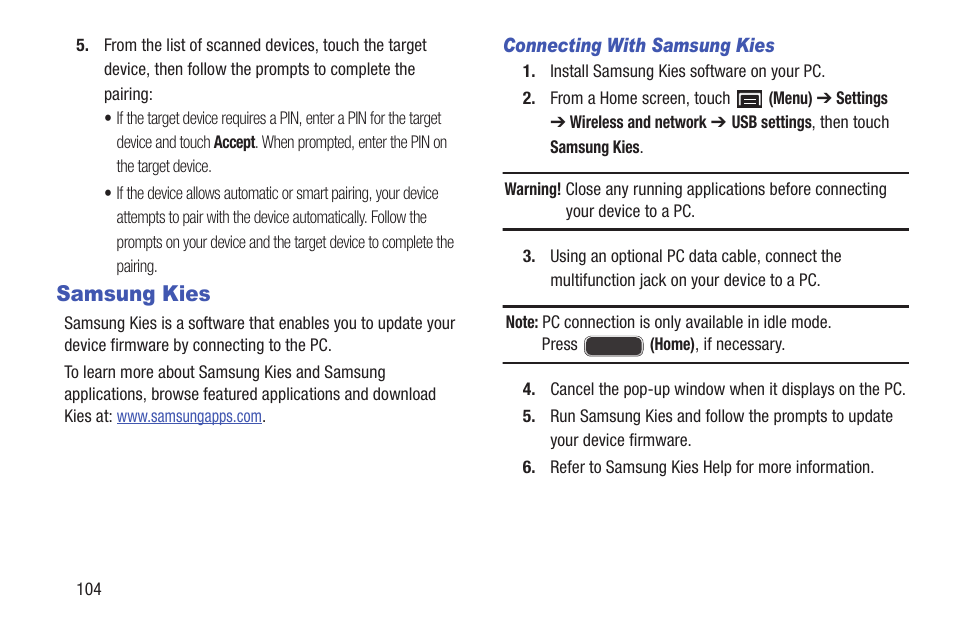 Samsung kies | Samsung YP-GI1CB-XAA User Manual | Page 108 / 214