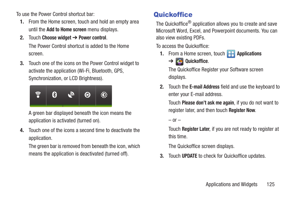 Quickoffice | Samsung YP-GI1CB-XAA User Manual | Page 129 / 214