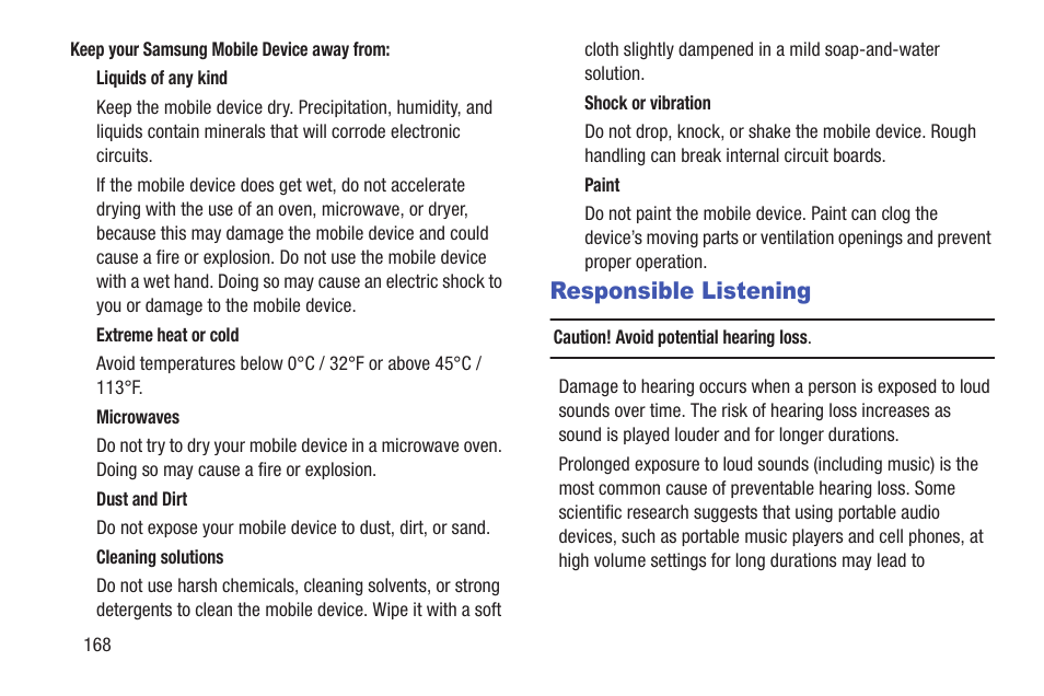 Responsible listening | Samsung YP-GI1CB-XAA User Manual | Page 172 / 214