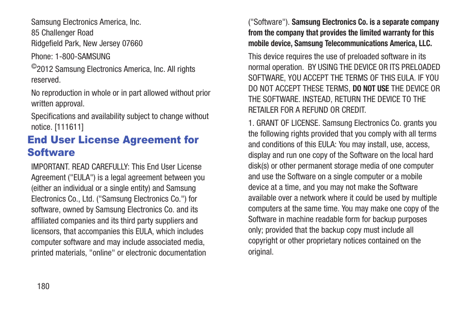 End user license agreement for software | Samsung YP-GI1CB-XAA User Manual | Page 184 / 214
