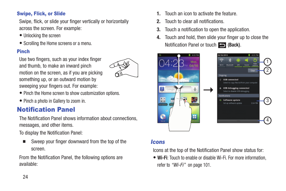 Notification panel | Samsung YP-GI1CB-XAA User Manual | Page 28 / 214