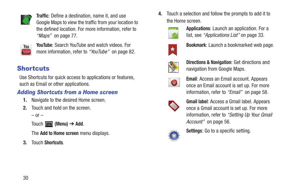 Shortcuts, T. for, For more information, refer to “shortcuts” on | Samsung YP-GI1CB-XAA User Manual | Page 34 / 214