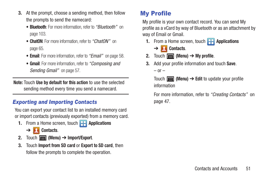 My profile | Samsung YP-GI1CB-XAA User Manual | Page 55 / 214