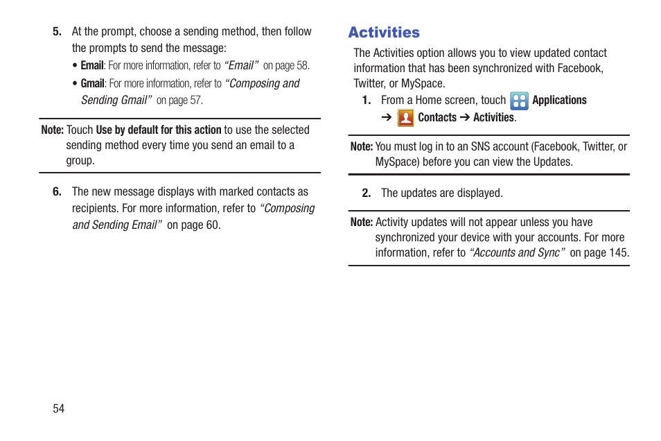 Activities | Samsung YP-GI1CB-XAA User Manual | Page 58 / 214