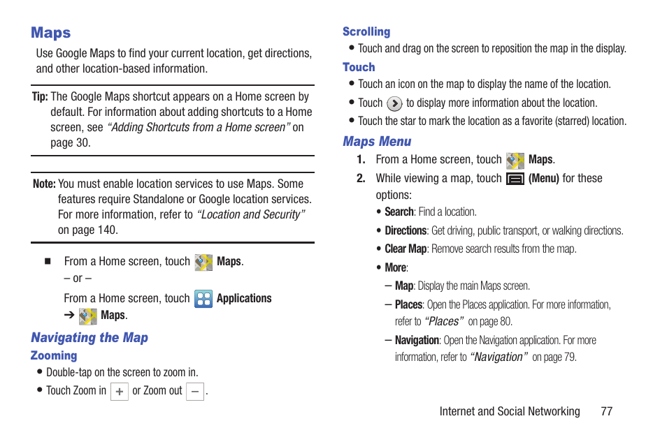 Maps | Samsung YP-GI1CB-XAA User Manual | Page 81 / 214