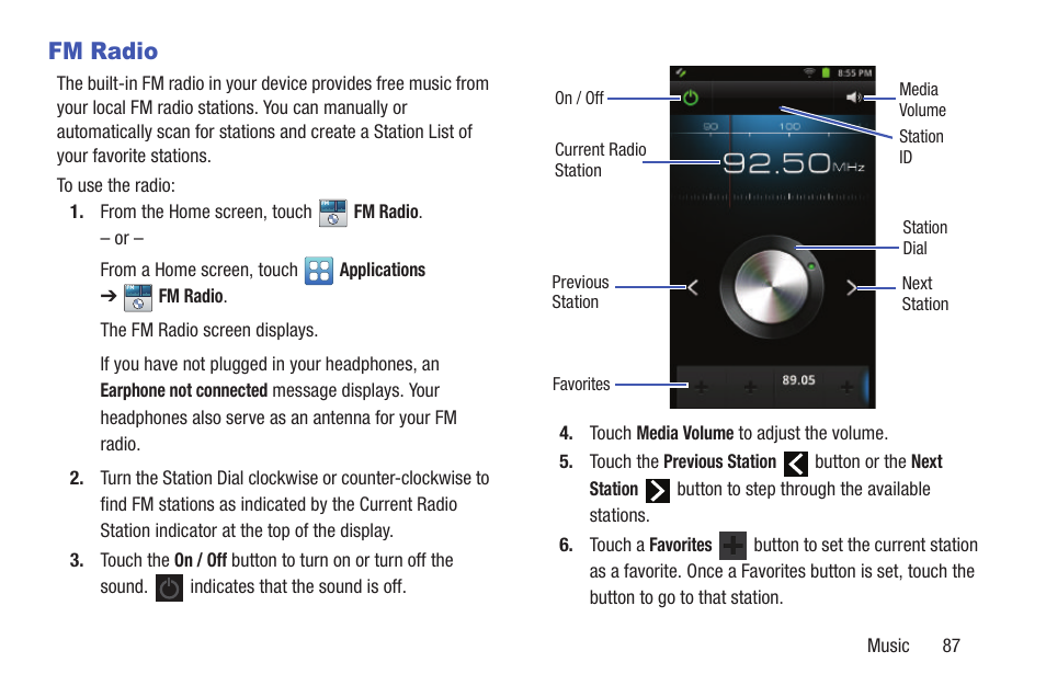 Fm radio, Nna. for more, Information, refer to | Fm radio” on | Samsung YP-GI1CB-XAA User Manual | Page 91 / 214