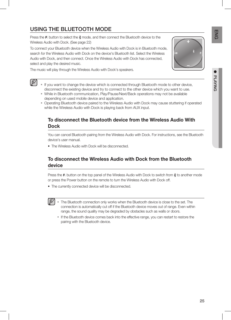 Using the bluetooth mode | Samsung DA-E670-ZA User Manual | Page 25 / 35