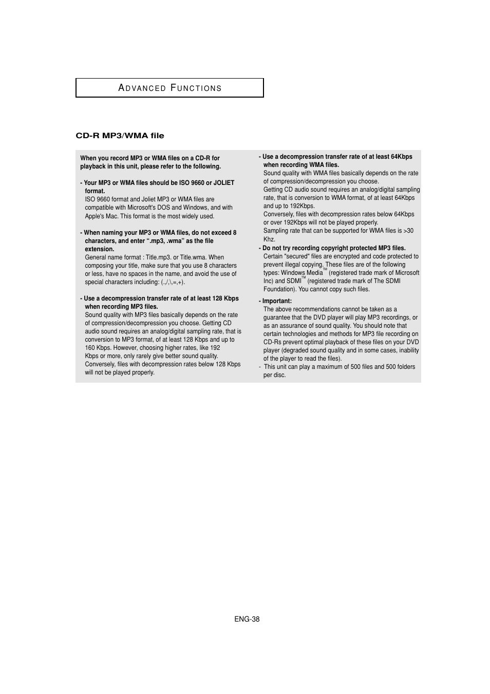 Samsung DVD-1080P8-XAA User Manual | Page 38 / 103