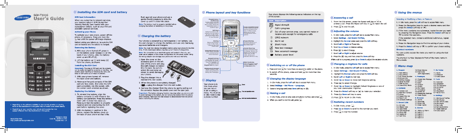 Samsung SGH-T101NKGTRF User Manual | 2 pages