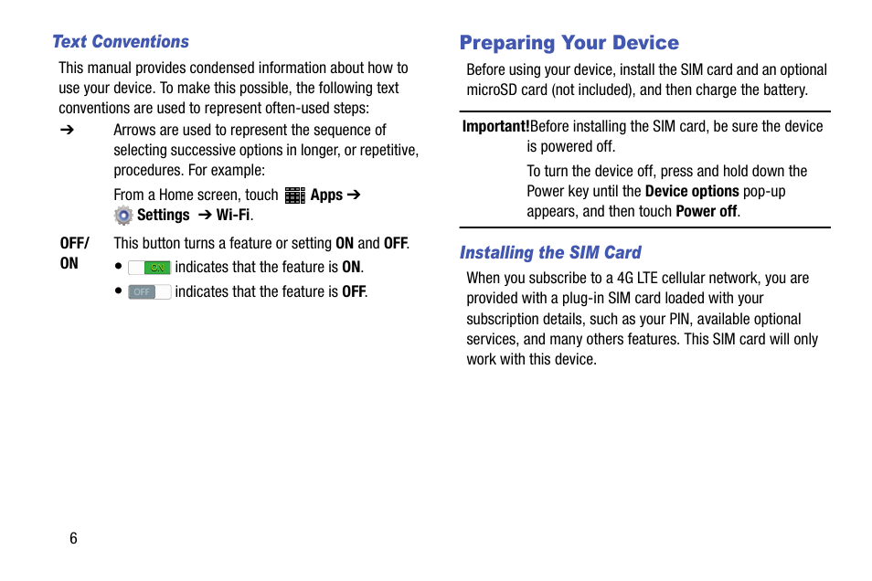 Preparing your device | Samsung SM-P605VZKEVZW User Manual | Page 13 / 144