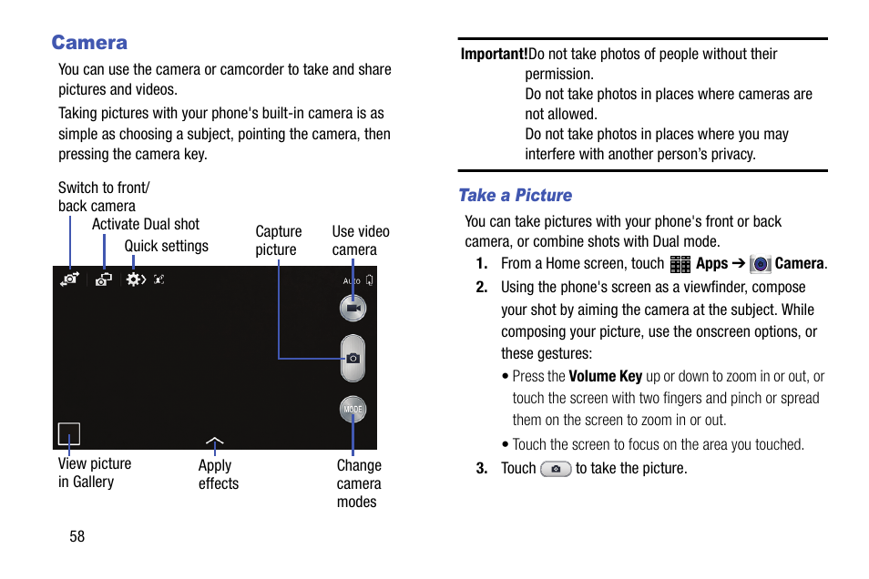 Camera | Samsung SM-P605VZKEVZW User Manual | Page 65 / 144