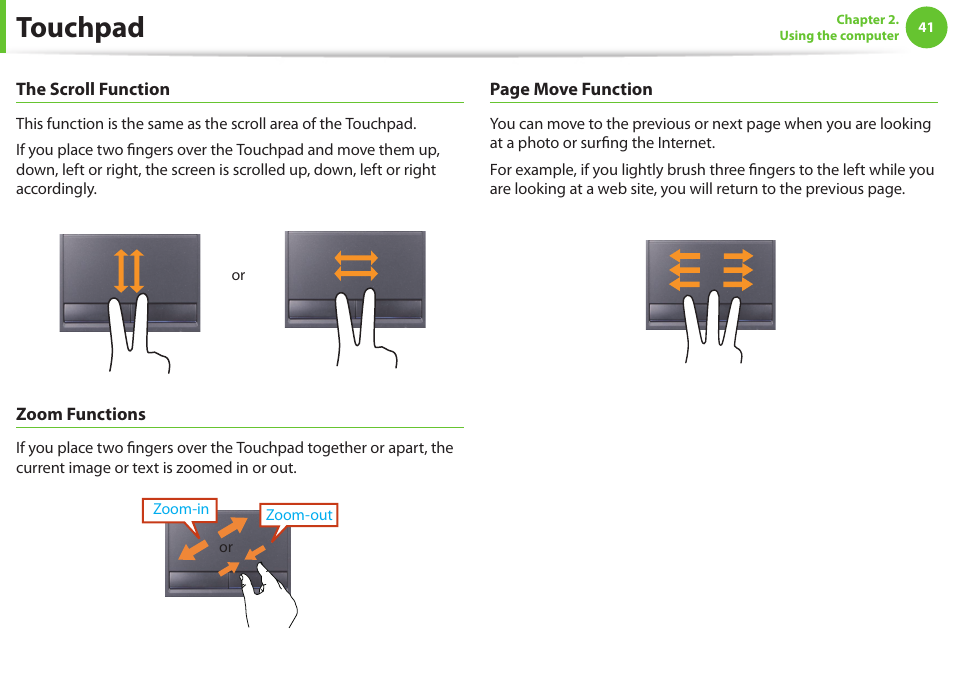 Touchpad | Samsung NP600B4C-A01US User Manual | Page 42 / 143