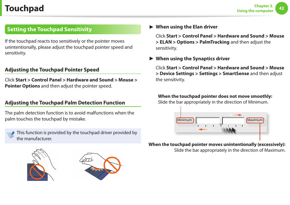Touchpad | Samsung NP600B4C-A01US User Manual | Page 43 / 143