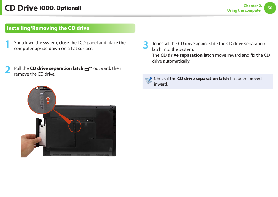 Cd drive | Samsung NP600B4C-A01US User Manual | Page 51 / 143