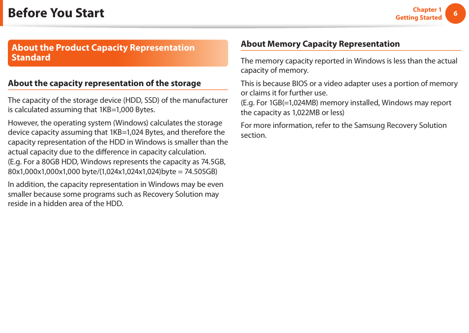 Before you start | Samsung NP600B4C-A01US User Manual | Page 7 / 143