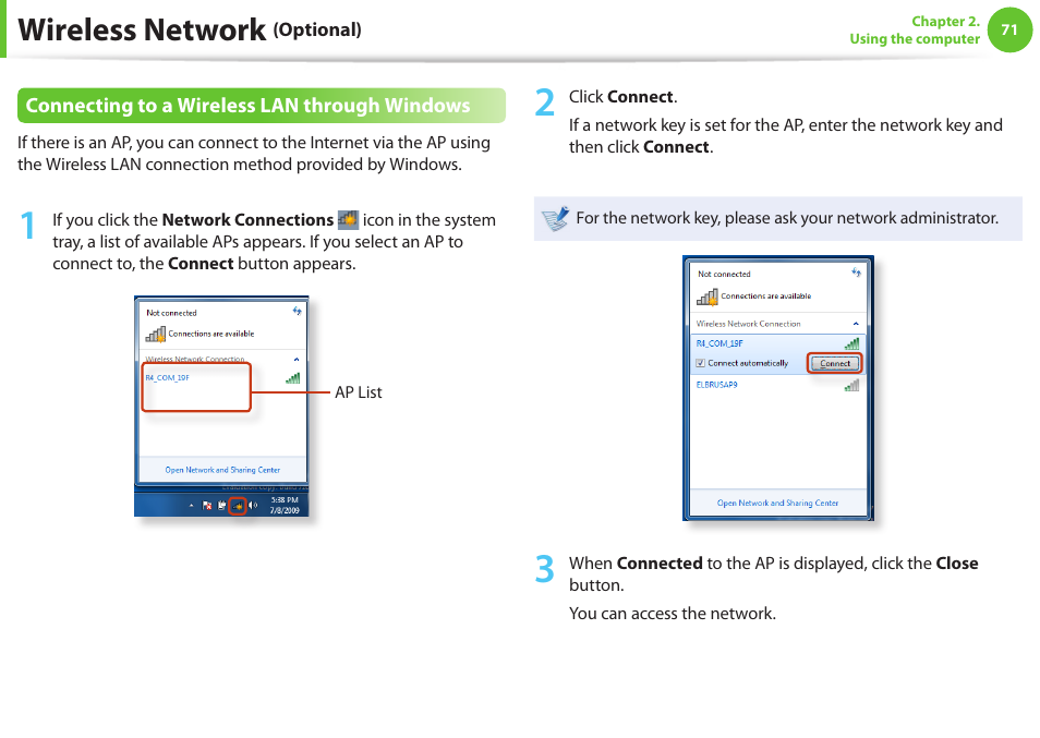 Wireless network | Samsung NP600B4C-A01US User Manual | Page 72 / 143