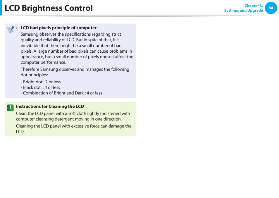 Lcd brightness control | Samsung NP600B4C-A01US User Manual | Page 85 / 143