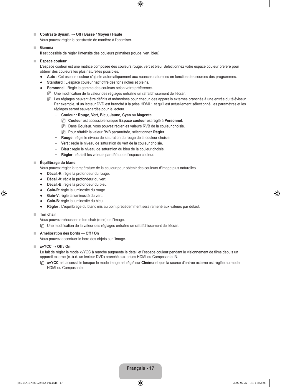 Samsung LN65B650X1FXZA User Manual | Page 214 / 286