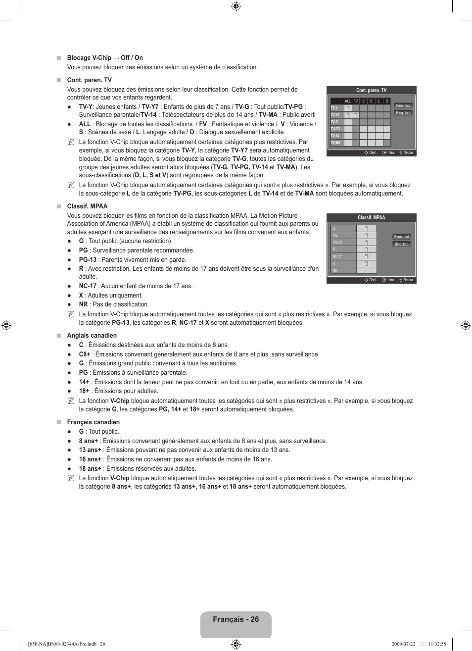 Samsung LN65B650X1FXZA User Manual | Page 223 / 286