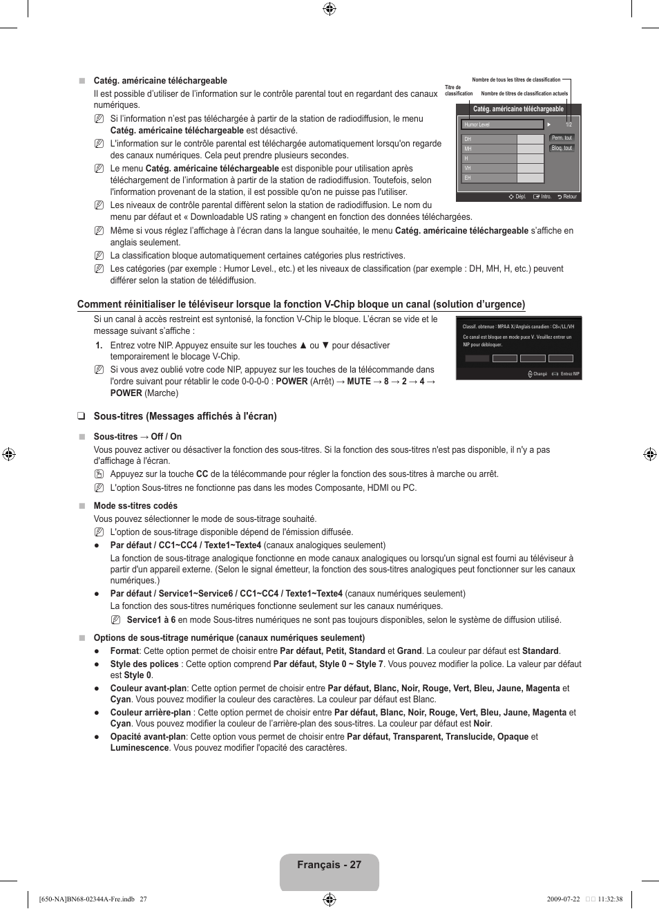 Samsung LN65B650X1FXZA User Manual | Page 224 / 286