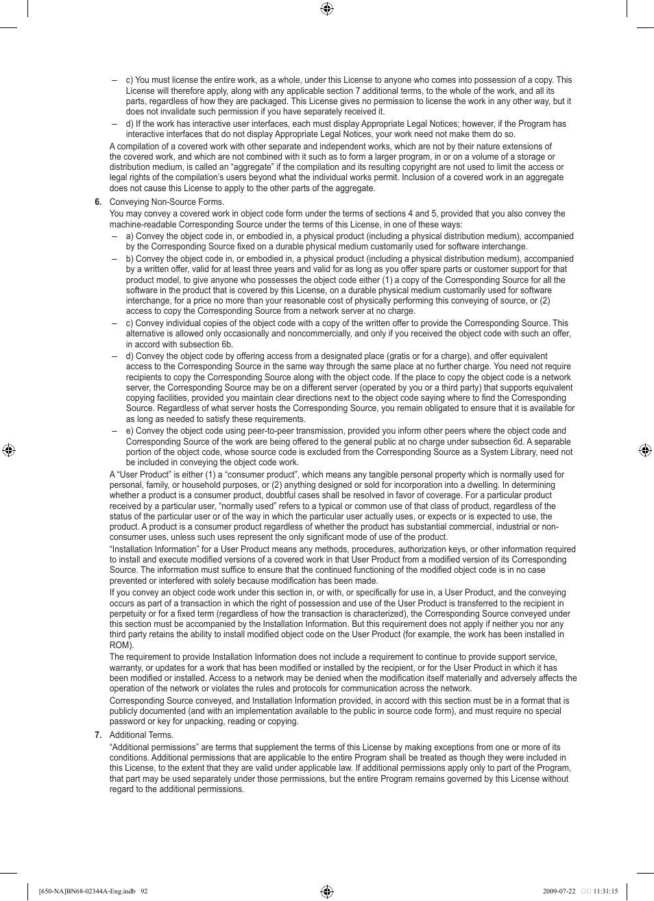 Samsung LN65B650X1FXZA User Manual | Page 94 / 286