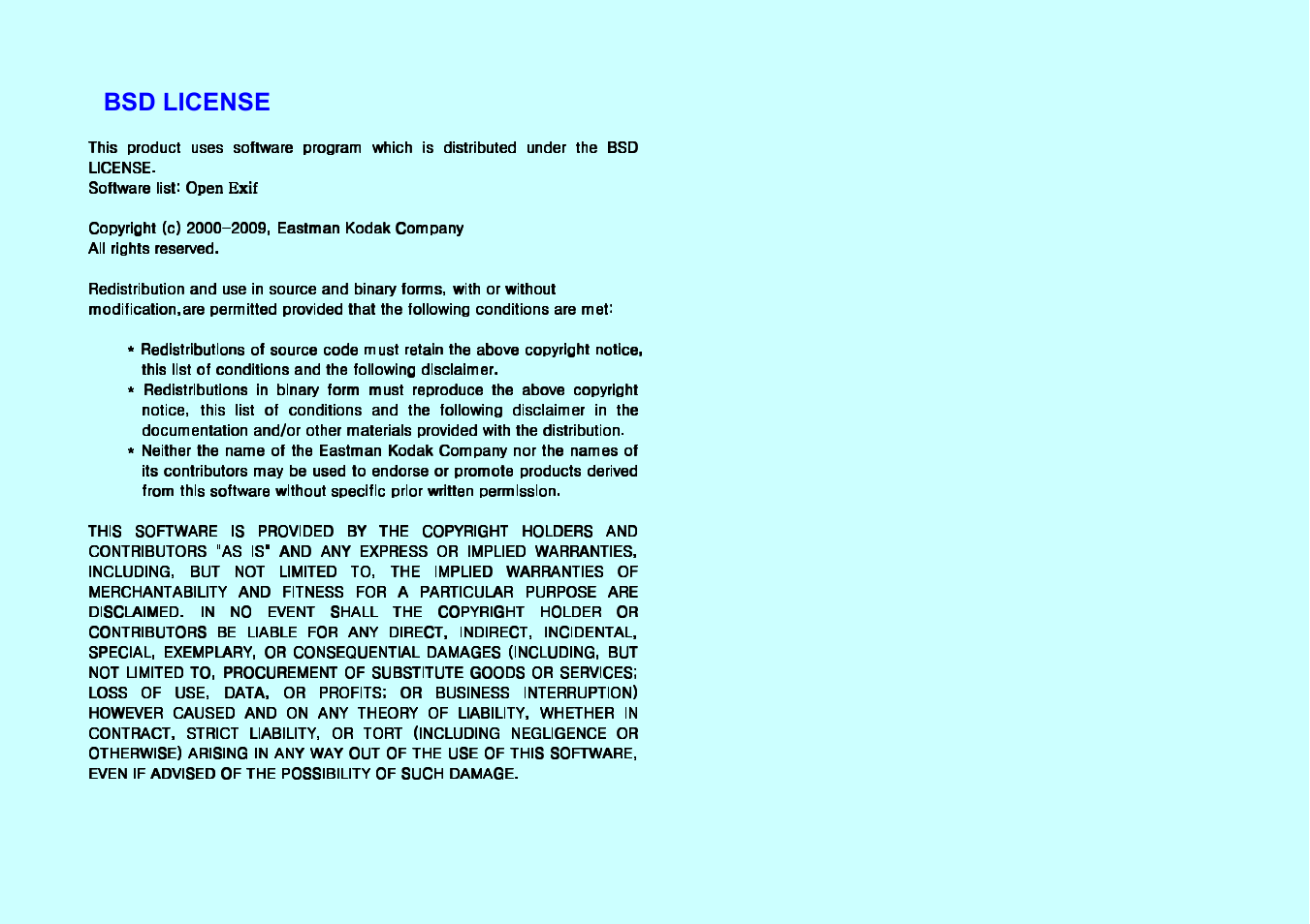 Bsd license | Samsung HMX-T10ON-XAA User Manual | Page 5 / 8