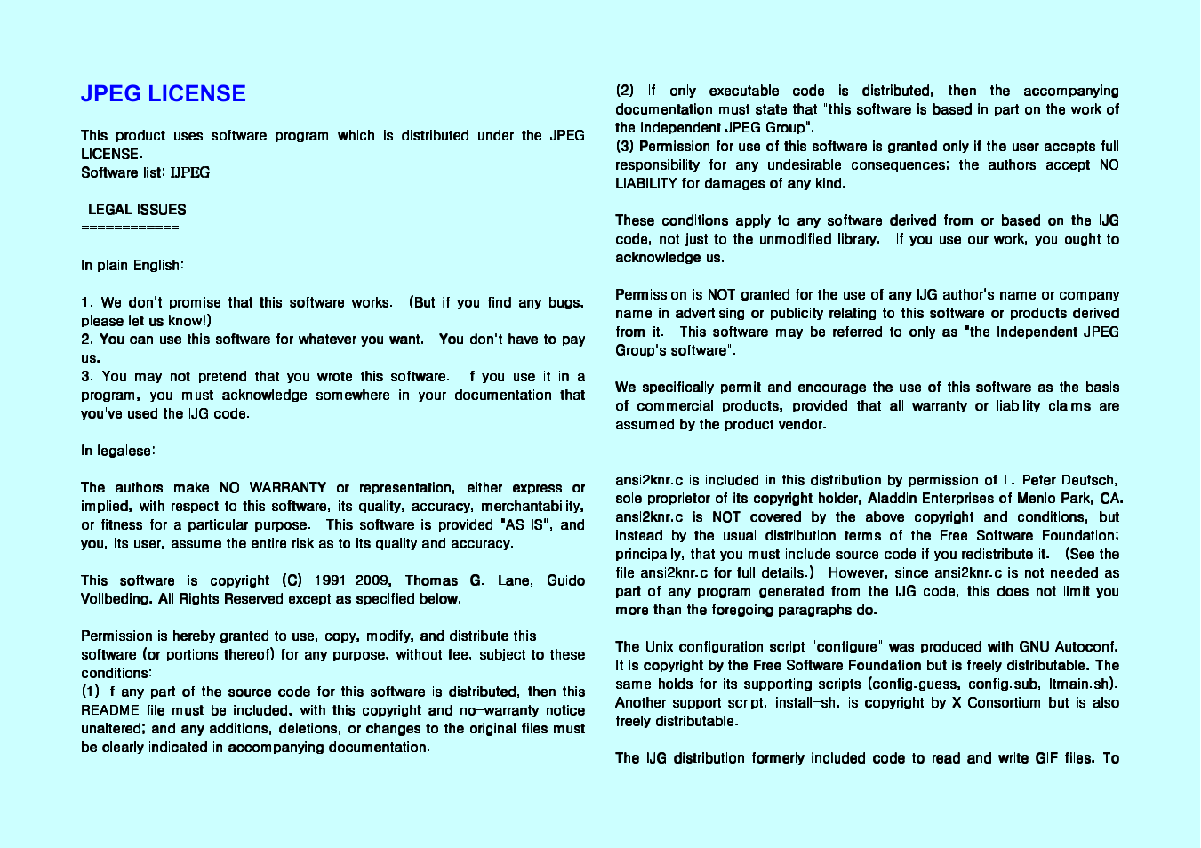 Jpeg license | Samsung HMX-T10ON-XAA User Manual | Page 6 / 8