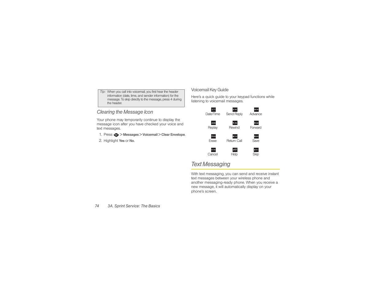 Clearing the message icon, Text messaging | Samsung SPH-M360ZKASPR User Manual | Page 84 / 124