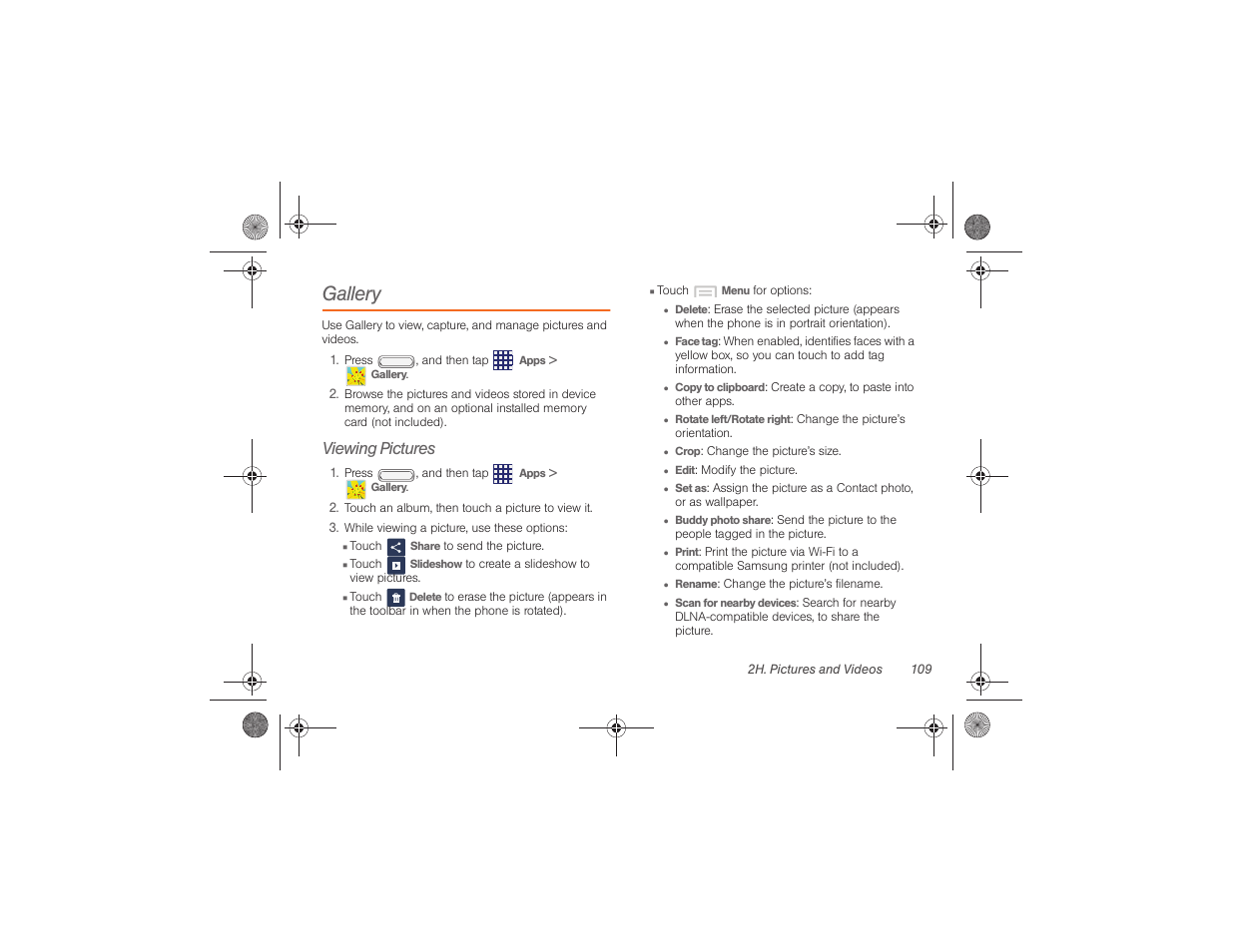 Gallery, Viewing pictures | Samsung SPH-M840UWABST User Manual | Page 118 / 193