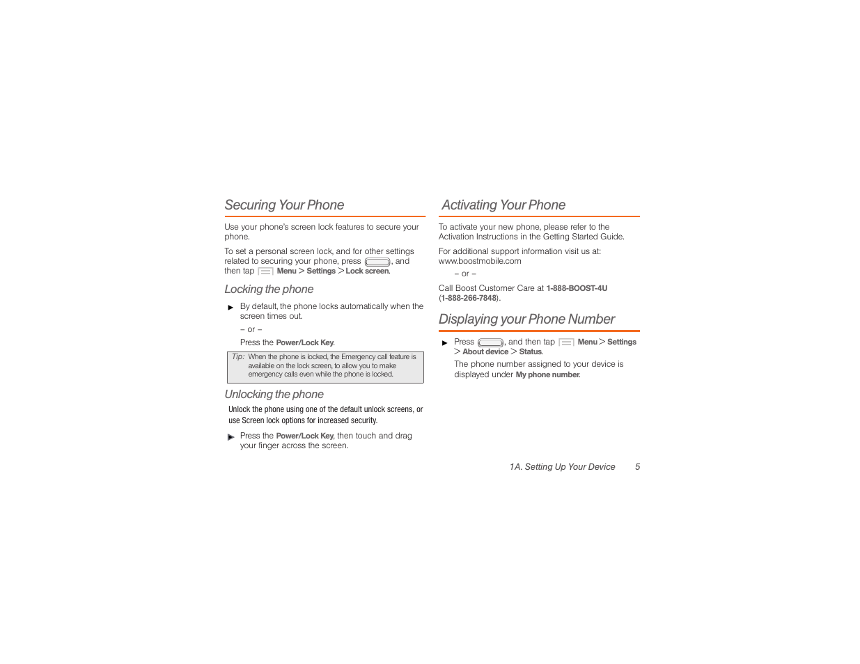 Securing your phone, Activating your phone, Displaying your phone number | Securing your phone activating your phone, Locking the phone, Unlocking the phone | Samsung SPH-M840UWABST User Manual | Page 14 / 193