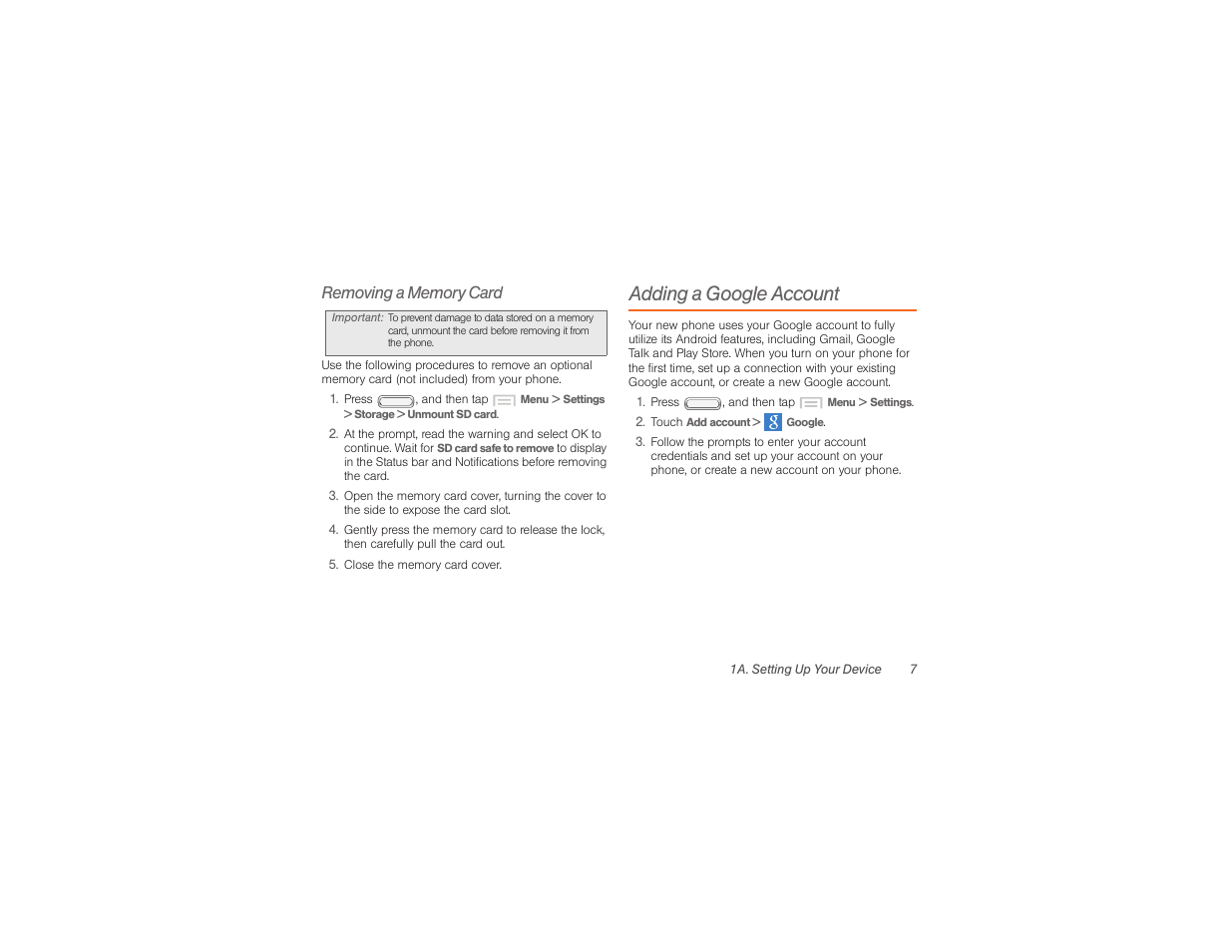 Adding a google account | Samsung SPH-M840UWABST User Manual | Page 16 / 193