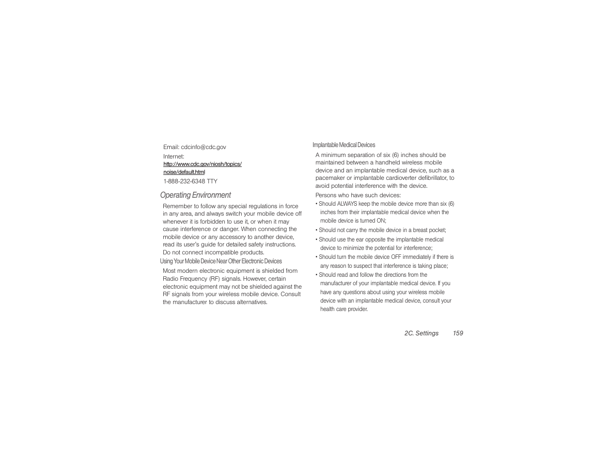 Operating environment | Samsung SPH-M840UWABST User Manual | Page 168 / 193