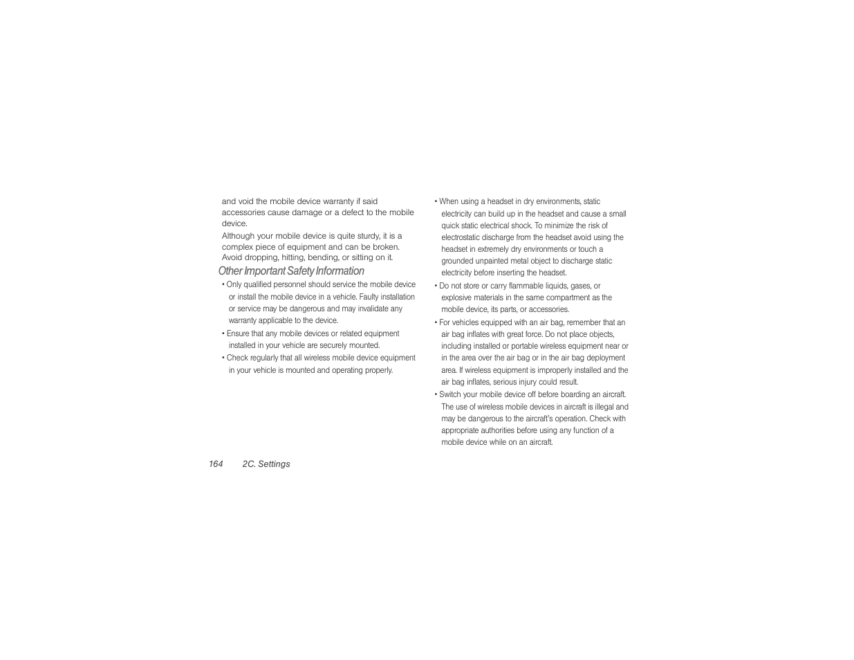 Other important safety information | Samsung SPH-M840UWABST User Manual | Page 173 / 193