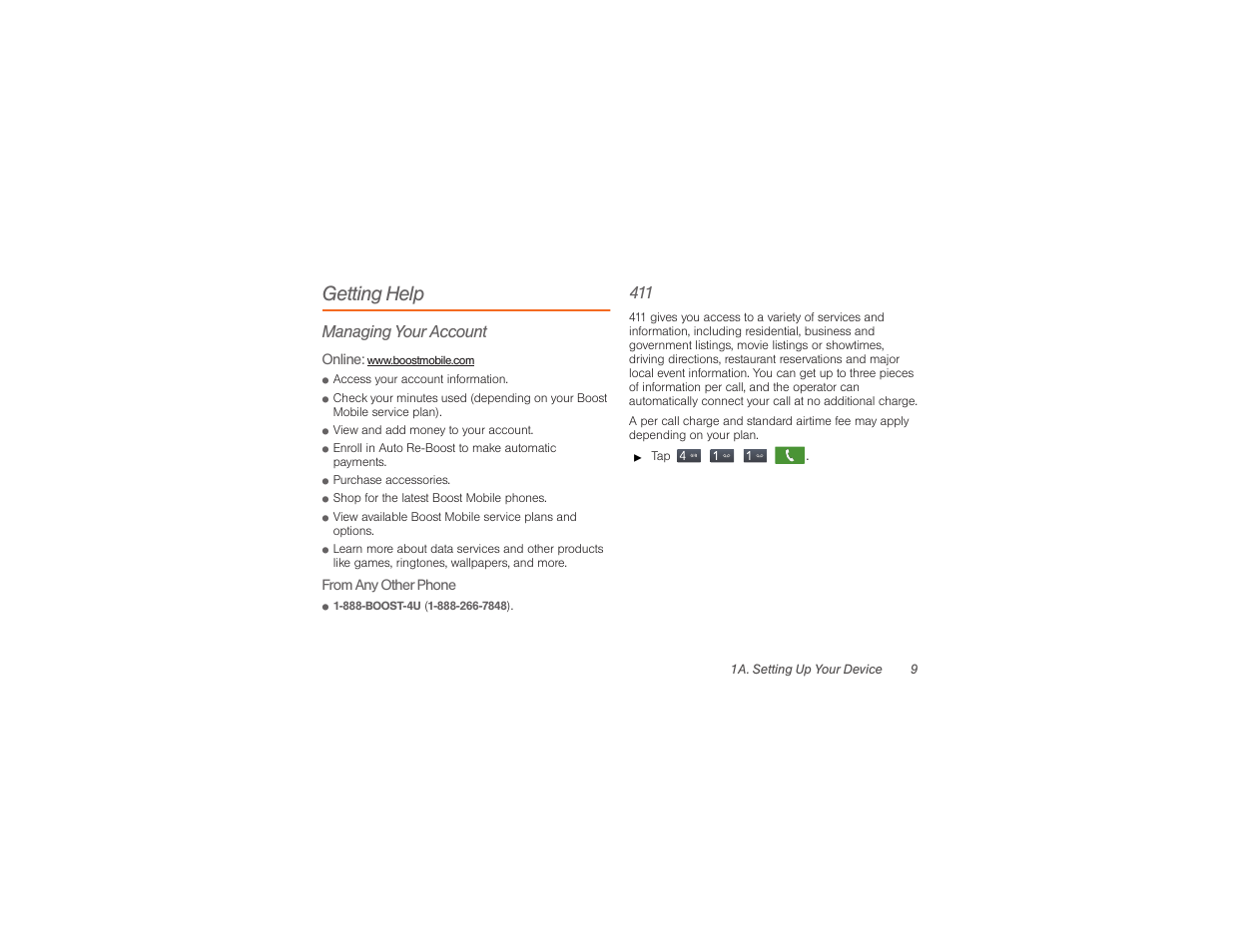 Getting help, Managing your account | Samsung SPH-M840UWABST User Manual | Page 18 / 193
