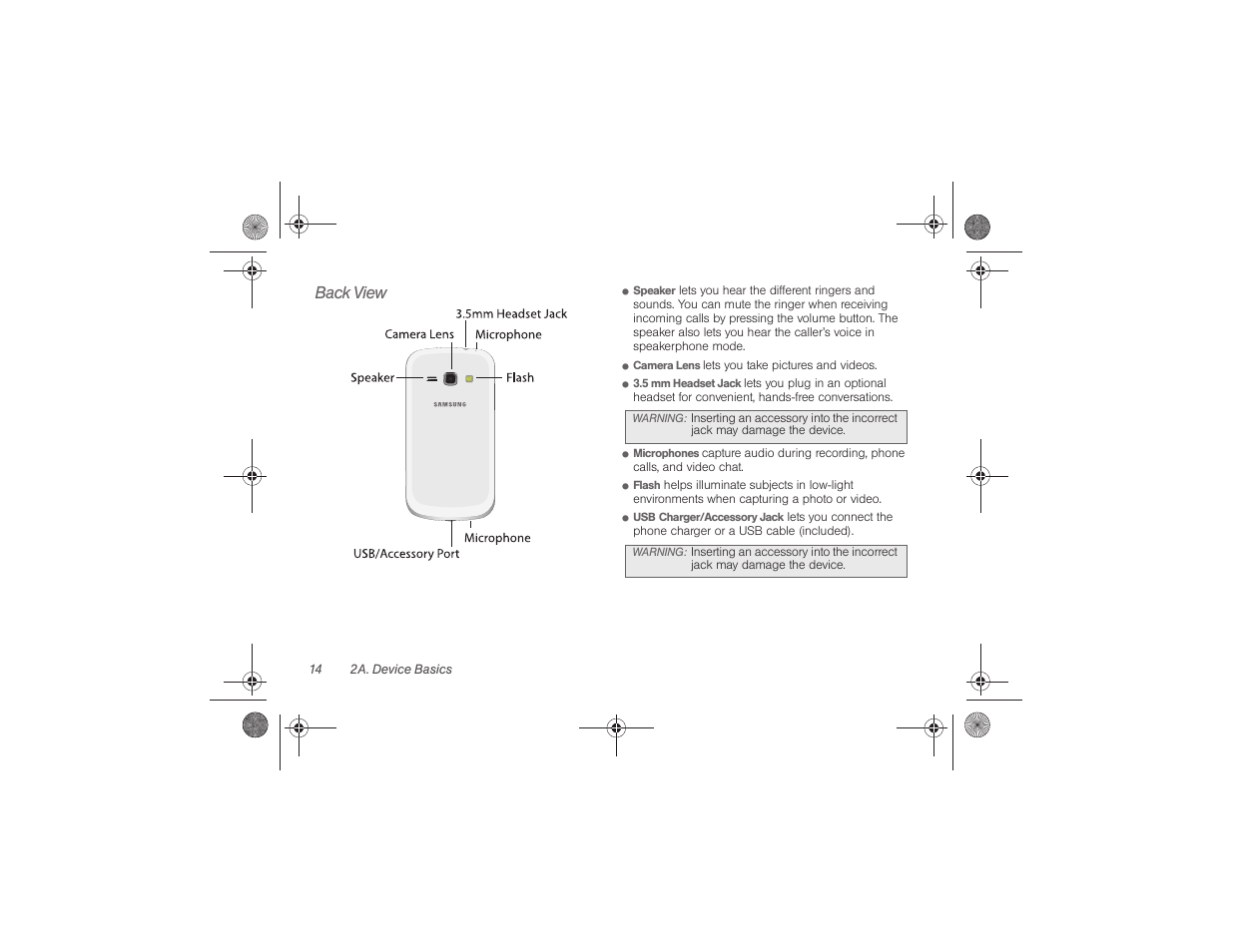 Back view | Samsung SPH-M840UWABST User Manual | Page 23 / 193
