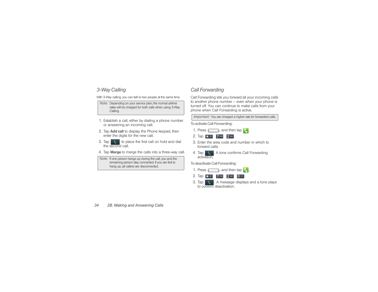 Way calling, Call forwarding | Samsung SPH-M840UWABST User Manual | Page 43 / 193