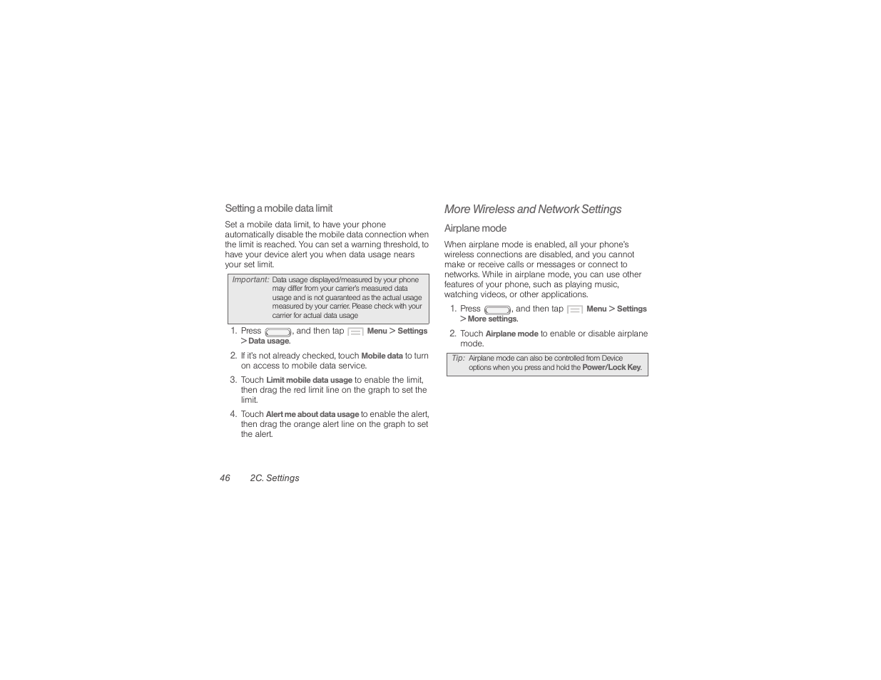 More wireless and network settings | Samsung SPH-M840UWABST User Manual | Page 55 / 193