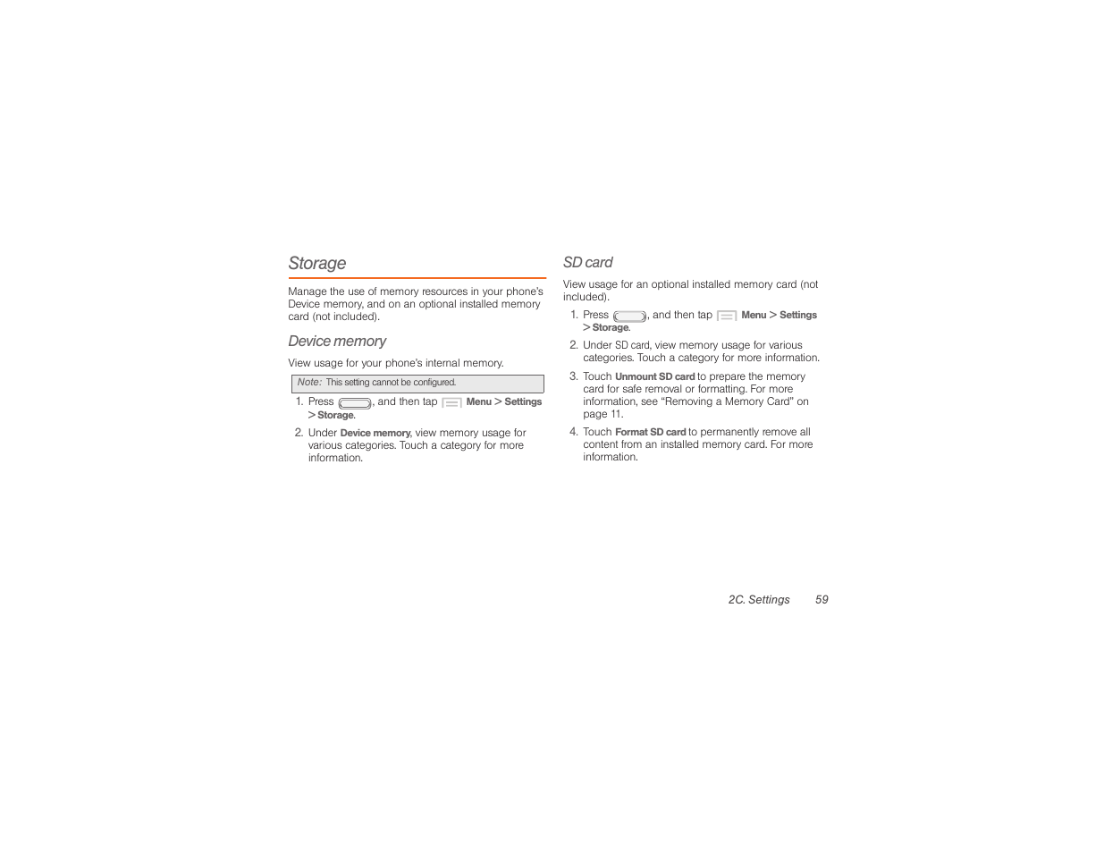 Storage, Sd card | Samsung SPH-M840UWABST User Manual | Page 68 / 193