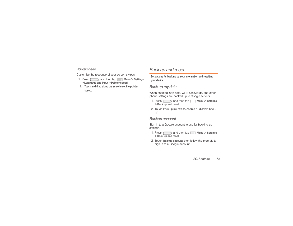 Back up and reset | Samsung SPH-M840UWABST User Manual | Page 82 / 193