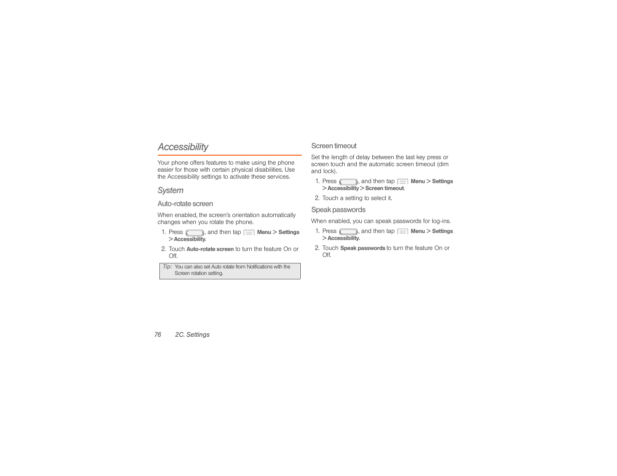 Accessibility, System | Samsung SPH-M840UWABST User Manual | Page 85 / 193