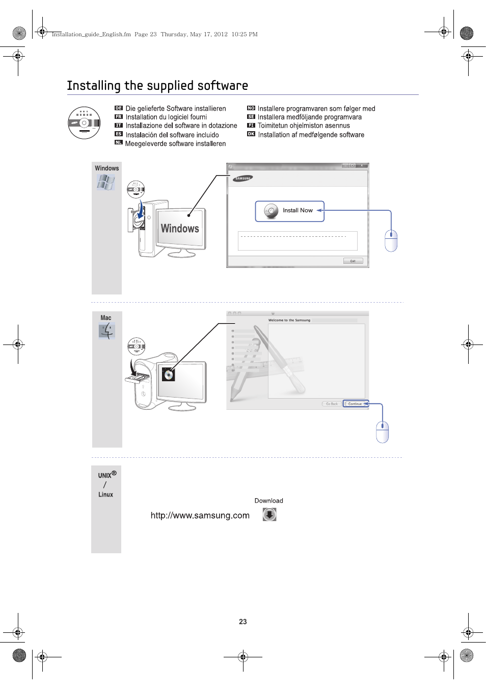 Installing the supplied software | Samsung SCX-8128NA-XAA User Manual | Page 24 / 26