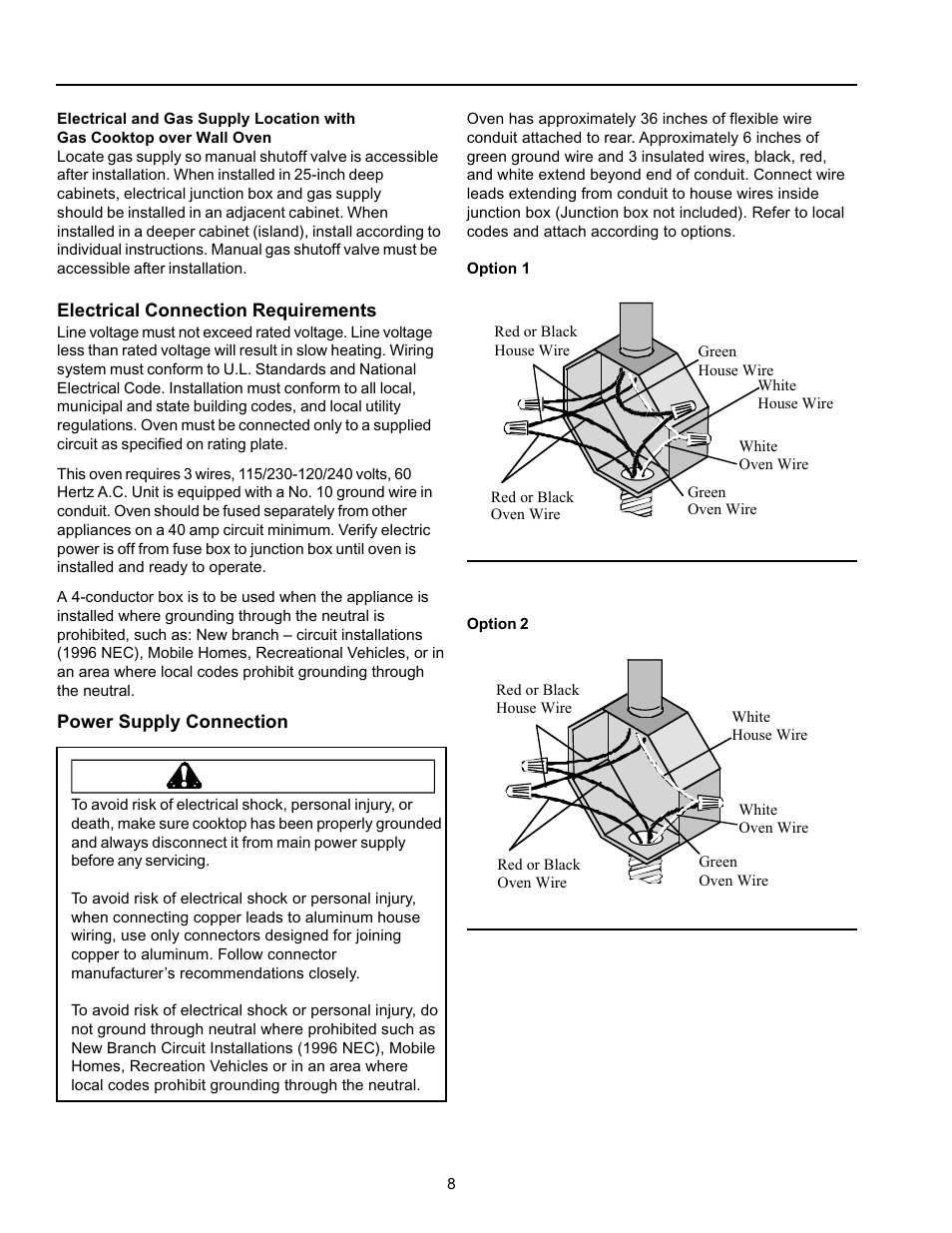 Warning | Amana EVENAIR AOCS3040 User Manual | Page 8 / 32