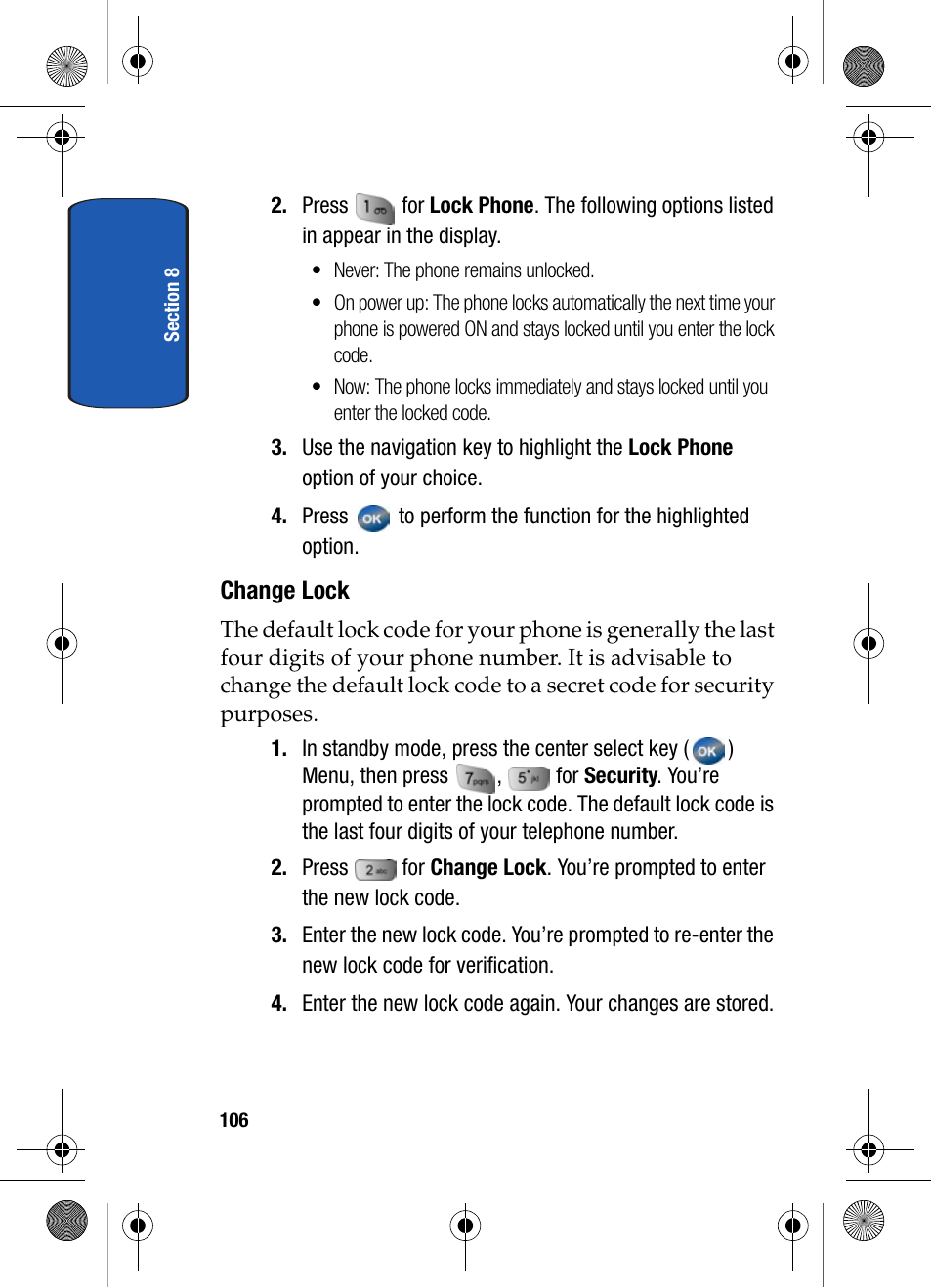 Change lock | Samsung SCH-A570ZSVXAR User Manual | Page 106 / 194