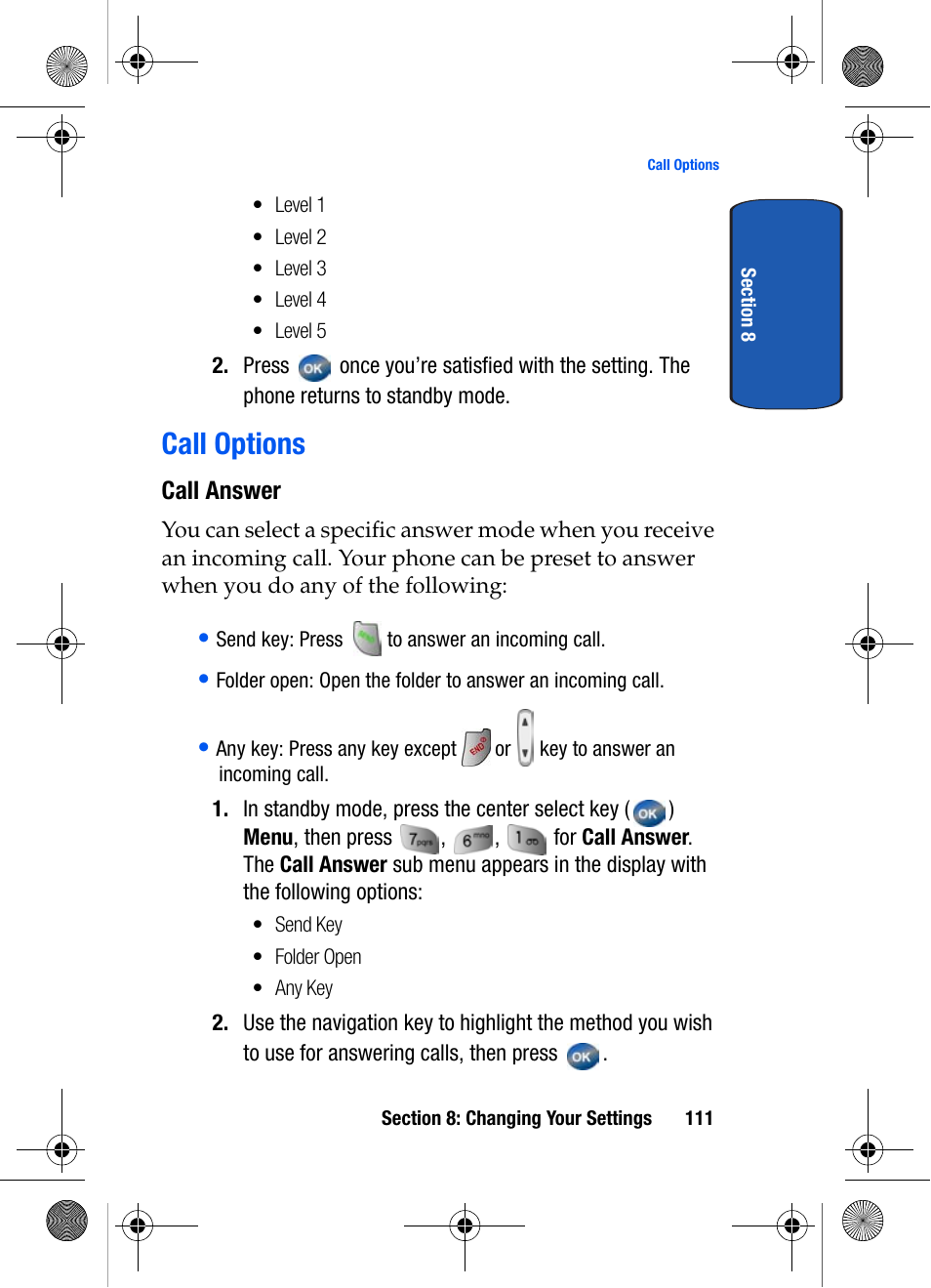 Call options, Call answer | Samsung SCH-A570ZSVXAR User Manual | Page 111 / 194