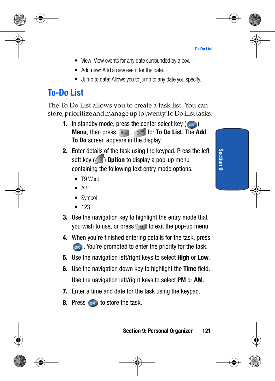 To-do list | Samsung SCH-A570ZSVXAR User Manual | Page 121 / 194