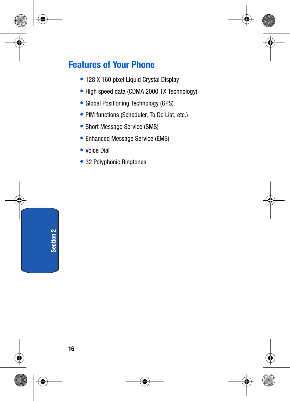 Features of your phone | Samsung SCH-A570ZSVXAR User Manual | Page 16 / 194