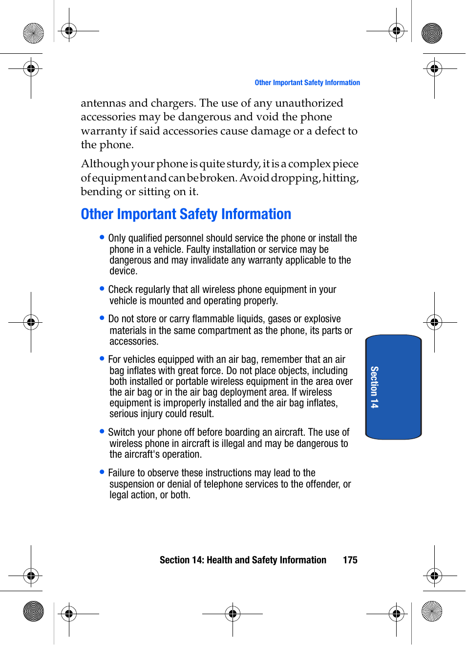 Other important safety information | Samsung SCH-A570ZSVXAR User Manual | Page 175 / 194