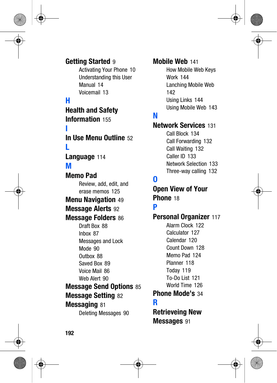 Samsung SCH-A570ZSVXAR User Manual | Page 192 / 194