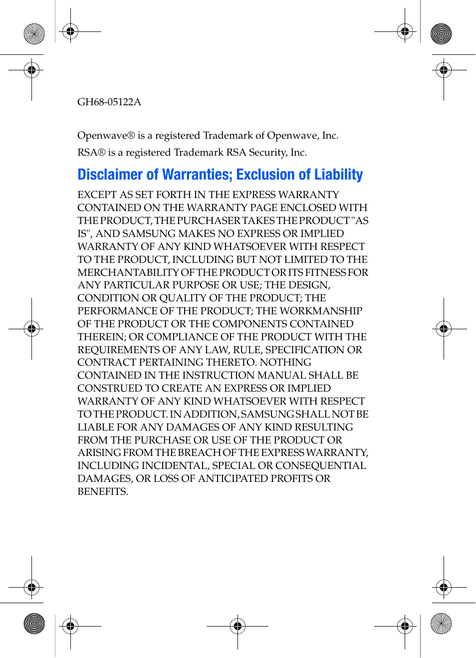 Disclaimer of warranties; exclusion of liability | Samsung SCH-A570ZSVXAR User Manual | Page 3 / 194