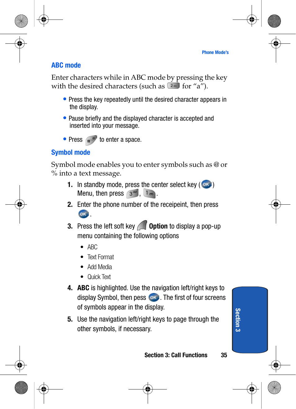 Abc mode, Symbol mode | Samsung SCH-A570ZSVXAR User Manual | Page 35 / 194